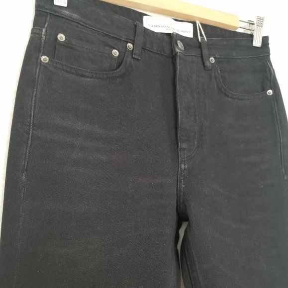 Golden Goose Happy High Waist Tapered Leg Jeans Size 27 Black - Picture 3 of 8